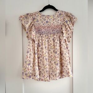 Louise Louise Mickaela Dress 3T-4T Mauve Floral Smocked Cottagecore European